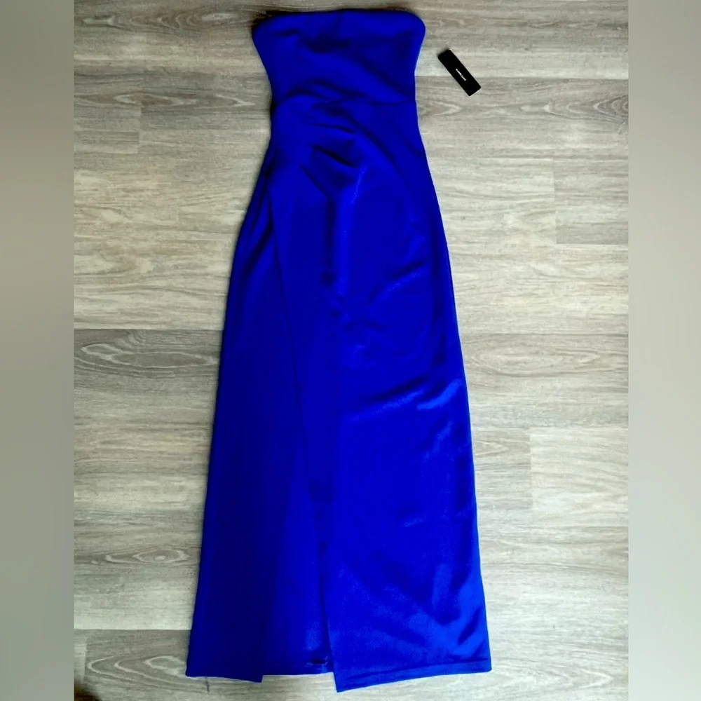 Lulus Blue Strapless Dress - Picture 3 of 6
